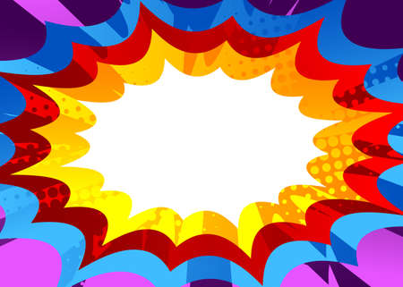 Comic book abstract dirty colored background design. Cartoon illustration. Vector comics backdrop.のイラスト素材