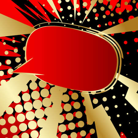 Comic book speech bubble with abstract colorful pattern. Talk icon. Cartoon dialogue vector design banner. Chat symbol template. Quotation balloon sticker.のイラスト素材