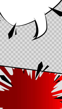 Comic book style story vector template with a colored and a blank bubble. Editable social media photo frame layout for sale, store advertisements.のイラスト素材