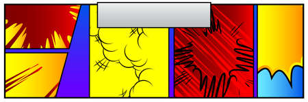 Comic book colored background for banner. Vector cartoon illustration. Comics backdrop, sale banner...