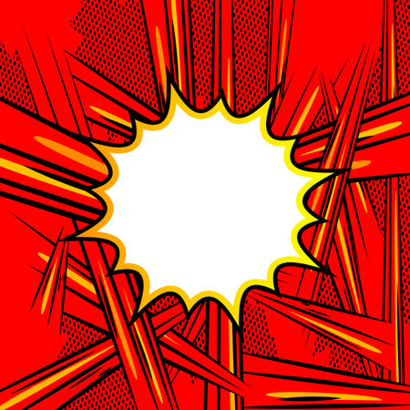 Comic book background with colored explosion effect and space for text. Vector illustration.のイラスト素材