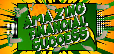Amazing Financial Success - Comic book word on colorful comics background. Abstract business text.のイラスト素材