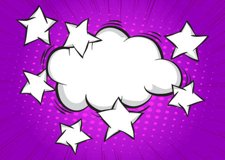 Pop art comic background of a typical comic book page. Funny speech bubble. Cartoon Vector...