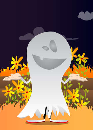 Kid dressed for Halloween shrugs shoulders expressing don't know gesture. Vector cartoon character illustration of kids ready to Trick or Treat.のイラスト素材