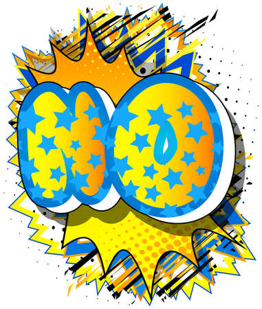 No. Comic book word text on abstract comics background. Retro pop art style illustration.のイラスト素材