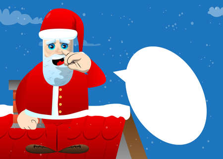 Santa Claus in his red clothes with white beard with sympathy. Vector cartoon character illustration.のイラスト素材