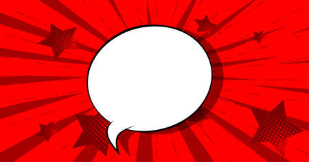Retro comic book style Speech Bubble background. Manga cartoon backdrop. Pop art comics poster, wallpaper.のイラスト素材