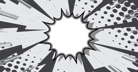 Retro comic book style Speech Bubble background. Manga cartoon backdrop. Pop art comics poster, wallpaper.のイラスト素材