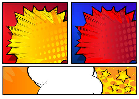 Abstract Comics Background. Poster, banner, flyer, cover. Comic book elements. Retro pop art style...