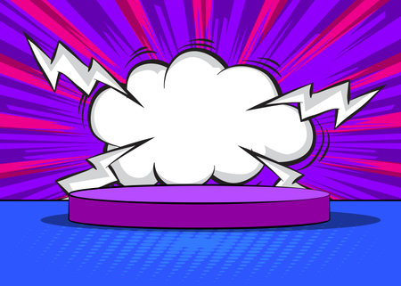 Comics abstract product podium stage. Comic Book scene pedestal or platform for mockup presentation. Vector illustration texture, background.のイラスト素材