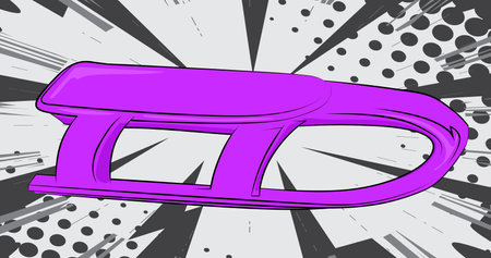 Cartoon Sled, comic book Toboggan. Retro vector comics pop art design.のイラスト素材