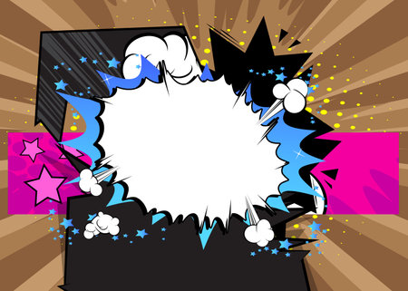 Cartoon Backgrounds, comic book backdrop. Retro vector comics pop art design.のイラスト素材