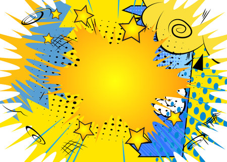 Cartoon Abstract Background, comic book backdrop. Retro vector comics pop art design illustration.のイラスト素材
