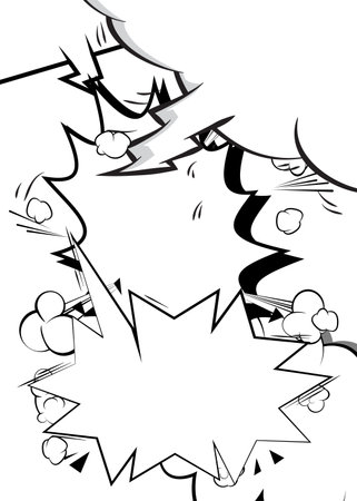 Vintage Cartoon Backgrounds, comic book backdrop. Retro vector comics pop art design.のイラスト素材