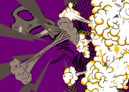 Awesome Cartoon Abstract Background, comic book backdrop. Retro vector comics pop art design illustration.のイラスト素材