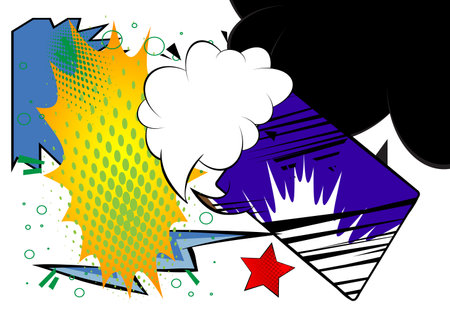 Cool abstract cartoon backdrop, comic book background. Retro vector comics pop art design.のイラスト素材