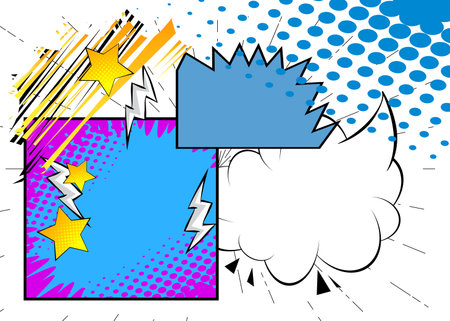 Abstract vintage cartoon backdrop, comic book background. Retro vector comics pop art design.のイラスト素材