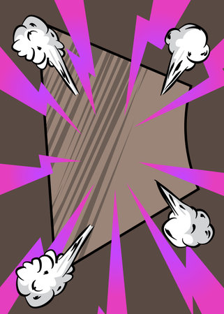 Awesome Cartoon Background, comic book abstract backdrop. Retro vector comics pop art illustration design.のイラスト素材