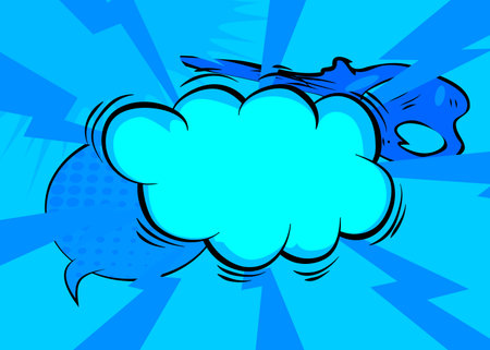 Cartoon blue background, comic book backdrop. Retro vector comics pop art design.