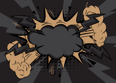 Cartoon black and brown background, comic book backdrop. Retro vector comics pop art design.のイラスト素材