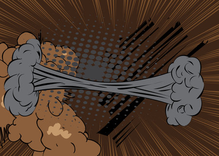Cartoon brown and black background, comic book backdrop. Retro vector comics pop art design.のイラスト素材
