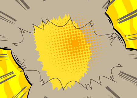 Cartoon background, comic book gray and yellow retro vector comics pop art design.のイラスト素材
