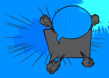 Cartoon Blue and Black background, comic book backdrop. Retro vector comics pop art design.のイラスト素材