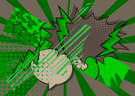 Cartoon Green and Gray background, comic book backdrop. Retro vector comics pop art design.のイラスト素材