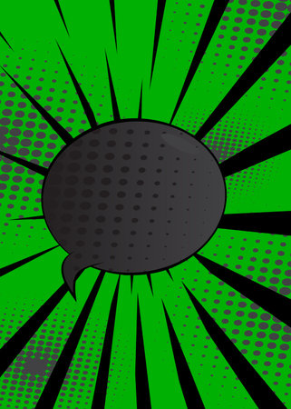 Cartoon green and black background, comic book backdrop. Retro vector comics pop art design.のイラスト素材