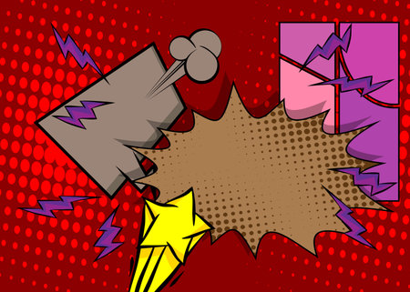 Cartoon background, comic book backdrop. Retro vector comics pop art design.のイラスト素材