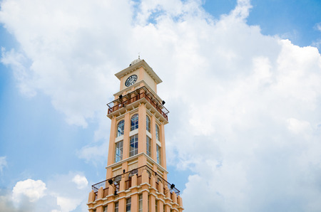 Clock tower in Kelantan, Malaysia with sky backgroundの写真素材