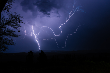 spectacular thunderstorm in south africaの写真素材