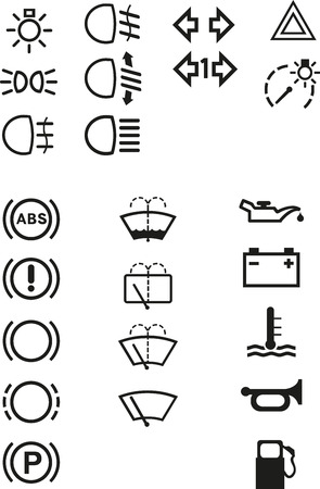 Car dashboard signsのイラスト素材