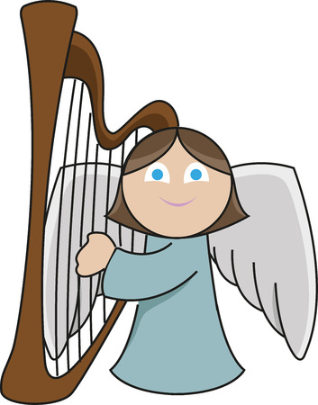 Harpist angelのイラスト素材