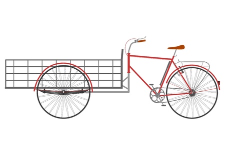Carrier bicycle silhouette on a white background.のイラスト素材