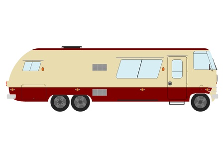 Large vintage motorhome on a white background.のイラスト素材
