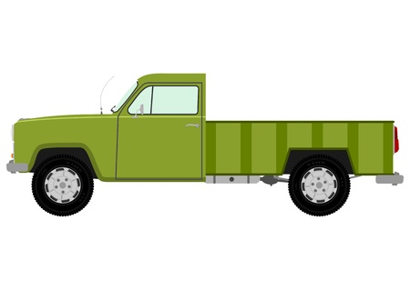 Green retro truckのイラスト素材