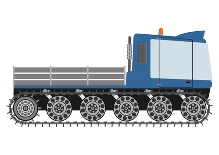 Silhouette of snow groomer on a white background のイラスト素材