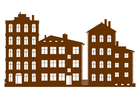 Clipart of cityscape on a white background のイラスト素材