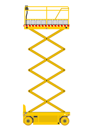Self propelled scissor lift isolated on white のイラスト素材