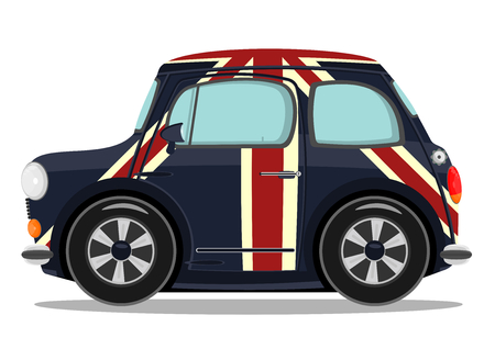 Funny cartoon small car  Vector illustration のイラスト素材