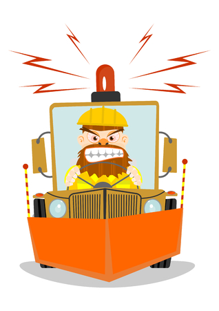 Snowplough. Cartoon vector illustration without gradients on one layer.のイラスト素材