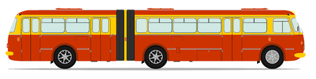 Retro bus illustration without gradients on one layer.のイラスト素材