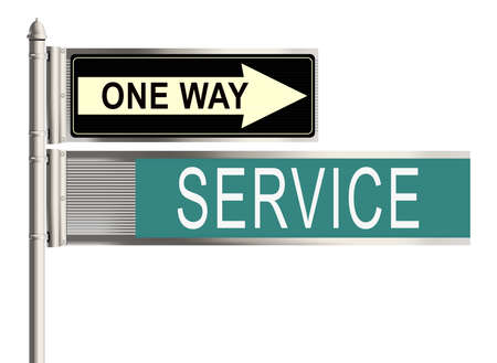 Service. Road sign on the white background. Raster illustration.の写真素材