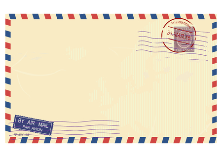 Airmail envelope. Vector base for further Top processing. Without gradients on one layer.のイラスト素材