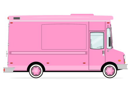 Cartoon street food truck on a white background. Vectorのイラスト素材