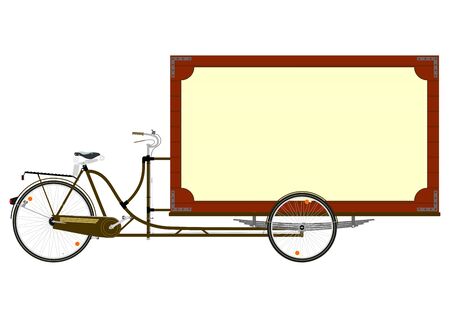 Cartoon cargo bike or rickshaw on a white background.のイラスト素材