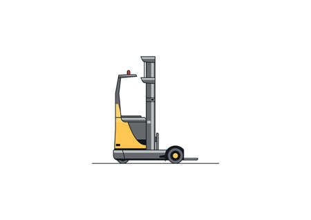Line vector design of modern reach truck forklift.のイラスト素材