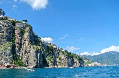 Summer landscape. High rocks and blue seaの写真素材