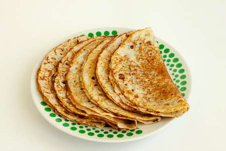 Food. Tasty appetizing pancakes high-calorie from flour